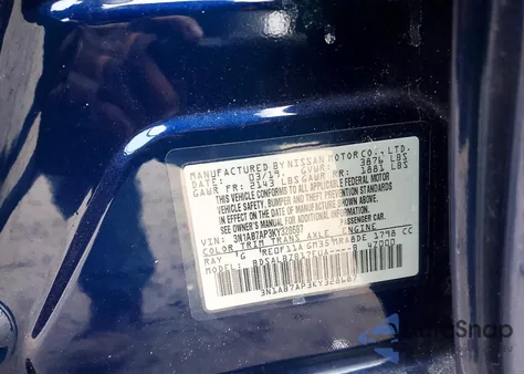 2019 Nissan Sentra S z USA, uszkodzony, nr VIN 3N1AB7AP3KY328687